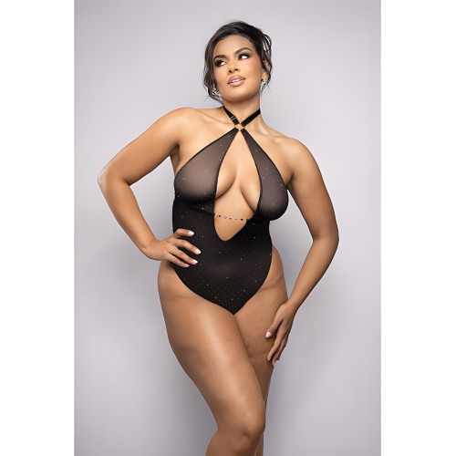 Teddy de Malla con Rhinestones - Negro 3X/4X