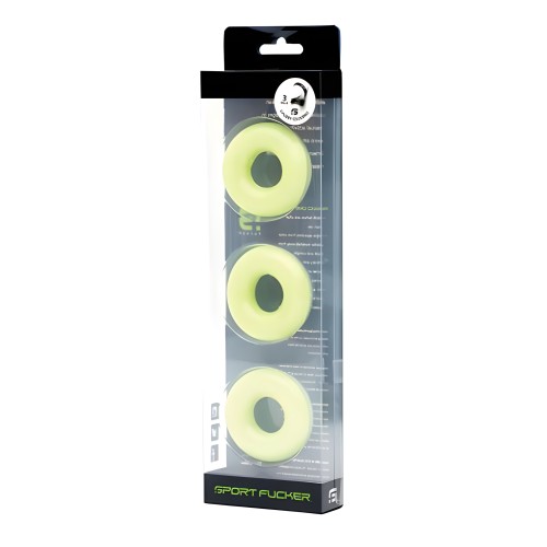 Pack de 3 Cockrings Sport Fucker Chubby - Glow