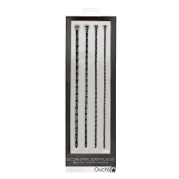 Shots Ouch Beginner Urethral Sounding Silicone Spiral Screw Plug Set - Black