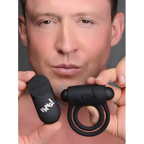 Anillo Vibrador de Control Remoto y Bullet - Negro