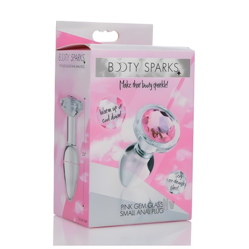Pink Gem Glass Anal Plug Small