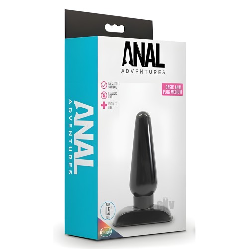 Plug Anal Básico Mediano Negro - Blush Anal Adventures