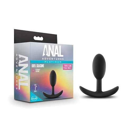 Plug Anal Blush Anal Adventures Platinum Silicone Vibra Slim Pequeño - Negro
