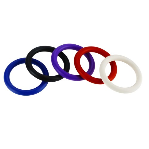 Rainbow Nitrile Cock Rings - 5 Pack
