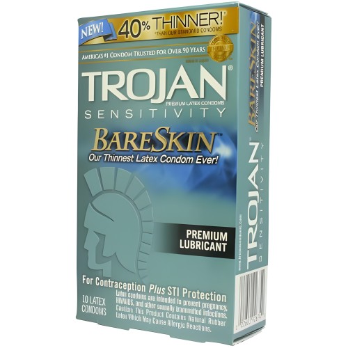 Condones Lubricados Trojan Bare Skin (10)