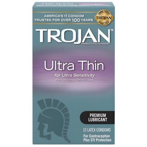 Condones de Latex Ultra Finos Trojan Sensitivity 12 Pack