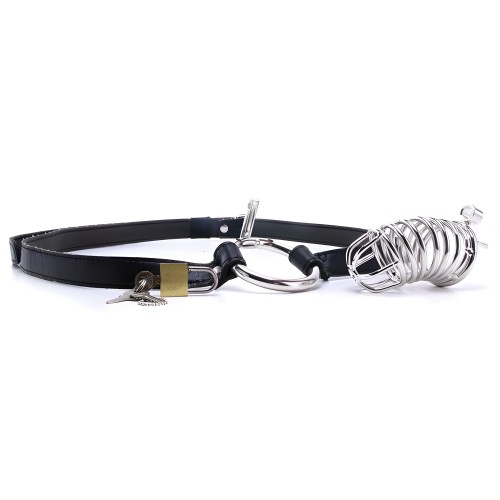 Cinturón de Castidad con Cerradura de Acero Negro