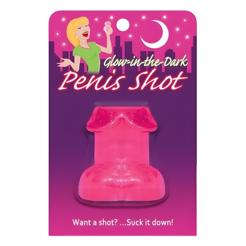 Vaso de Shot de Pene que Brilla en la Oscuridad Rosa