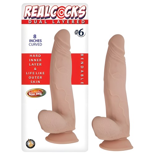Real Cocks Dual Layered #6 Curved Dildo - Realistic Pleasure