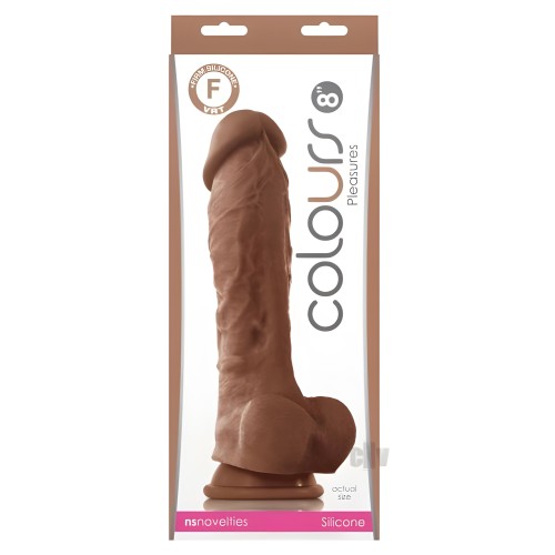 Colours Pleasures 8in Dildo - Dark Brown