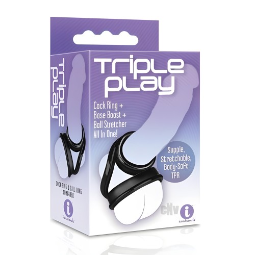 Anillo para el Pene Triple Play Negro