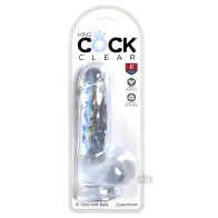 Rey Cock Clear 6in con Bolas - Dildo Realista