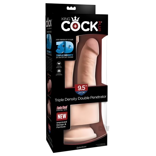 King Cock Dildo Doble Penetrador Triple Densidad de 9.5 pulgadas