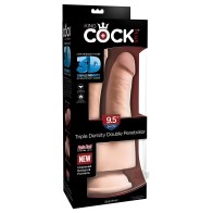 King Cock Dildo Doble Penetrador Triple Densidad de 9.5 pulgadas