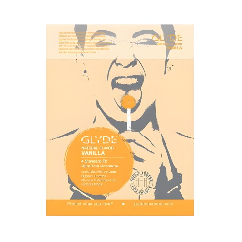 Glyde Ultra Natural Flavor Vanilla Condoms 4pk