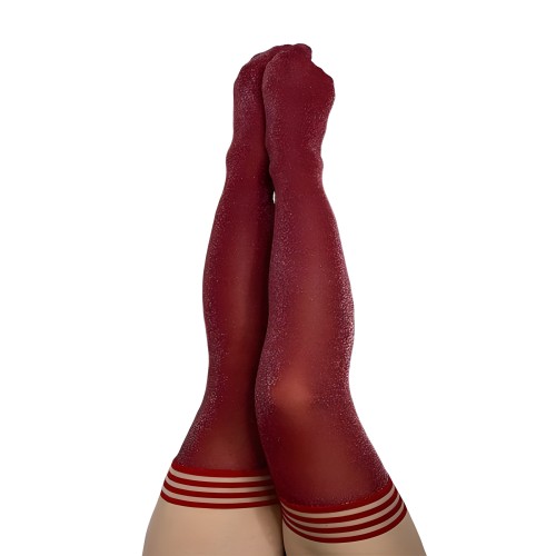 Kixies Holly Medias Altas Brillantes Color Cranberry Talla A