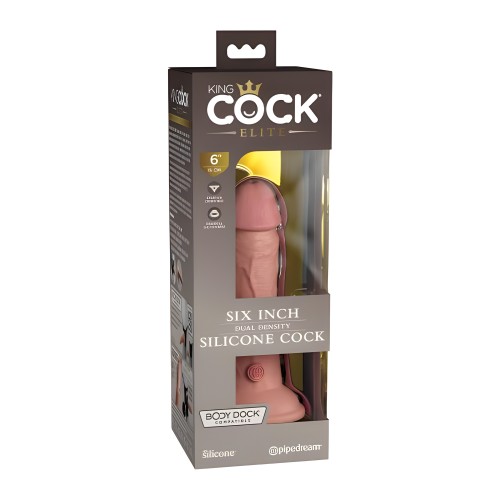 King Cock Elite Dildo de Silicona Dual-Densidad 6 In. Claro