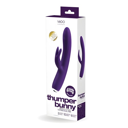 Vibrador Doble Recargable Thumper Bunny Púrpura Profundo