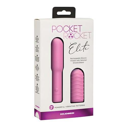 Pocket Rocket Elite Bala Recargable con Manga Removible Rosa