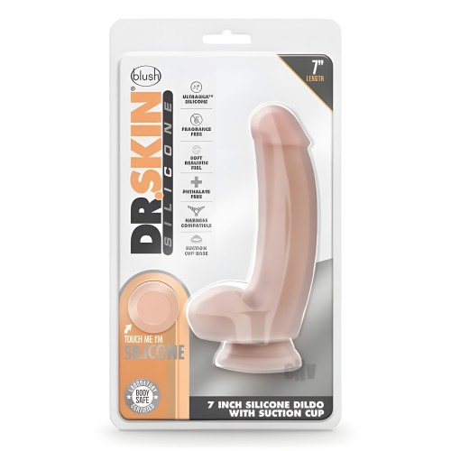 Dr. Skin Dr. Samuel Dildo With Suction Cup Silicone 7 In. Vanilla