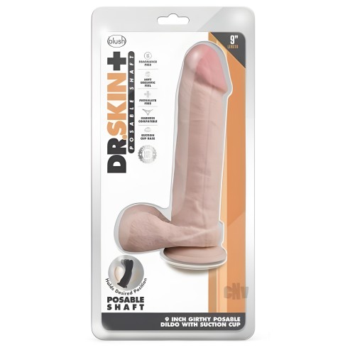 Dildo Realista Dr. Skin Plus Grueso 9 Pulgadas Vainilla