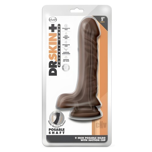 Dildo Posable Dr. Skin Plus - 9 Pulgadas Chocolate