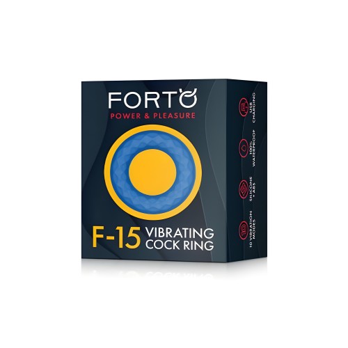 Forto F-15: Silicone Vibrating Cock Ring Blue