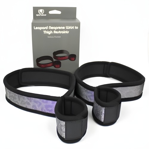 Spartacus Wrist To Thigh Cuffs Neoprene Silver