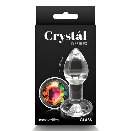 Crystal Desires Rainbow Gem Small Butt Plug