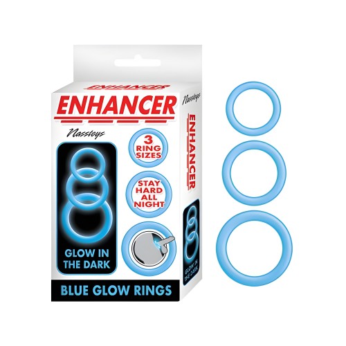 Enhancer Glow Rings Blue - Cock Rings
