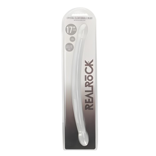 Shots Realrock Crystal Clear 17" Double Dildo - Transparent - Double Penetration Dildos