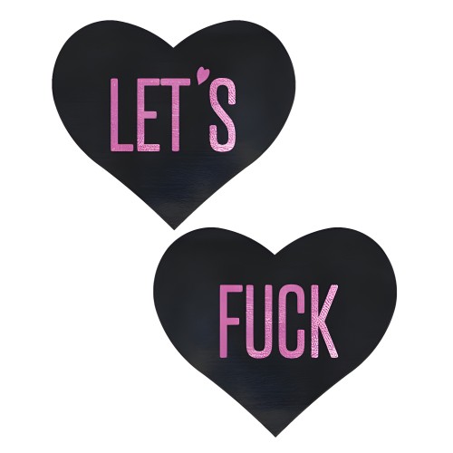 Pastease Let's F*ck Hearts Negros O/S Pasties