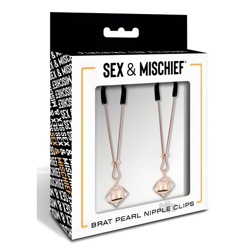 S&M Brat Pearl Nipple Jewelry