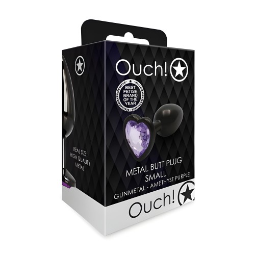 Shots Ouch! Plug Anal Corazón Pequeño Gunmetal/ametista