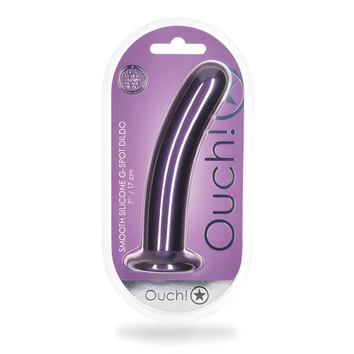 Shots Ouch! Dildo G-spot de Silicona Suave 7 In. Púrpura Metálico