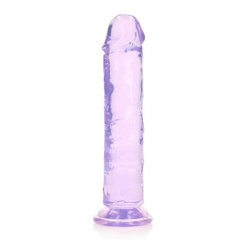 Dildo Recto Transparente de 8 Pulgadas Sin Testículos Morado