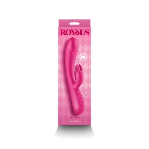 Royals Divine Rabbit Vibrator Calentador - Rosa Metálico