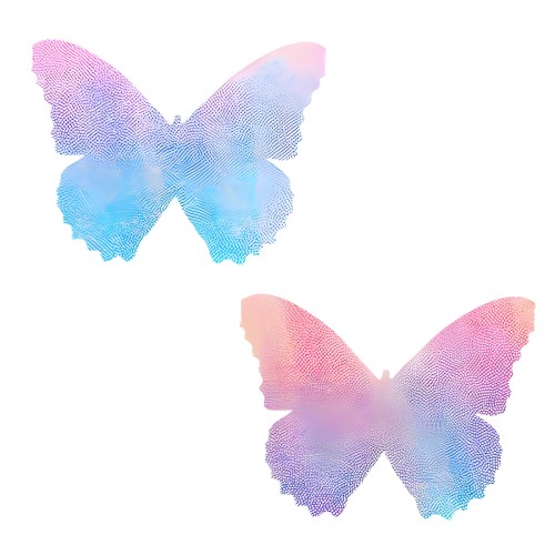 Neva Nude Pasty Butterfly - Blue/Pink