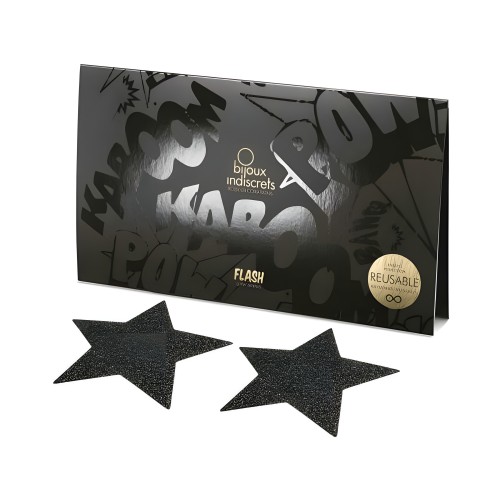 Pasties Brillantes Reutilizables Bijoux Indiscrets Estrella Negra