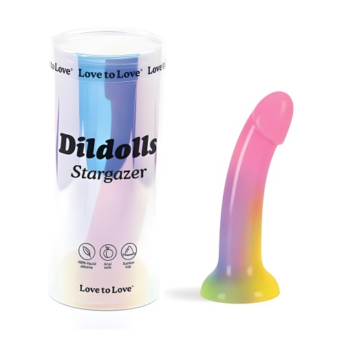 Love To Love Dildolls de Silicona Stargazer - Arcoíris Gradiente Con Glitter