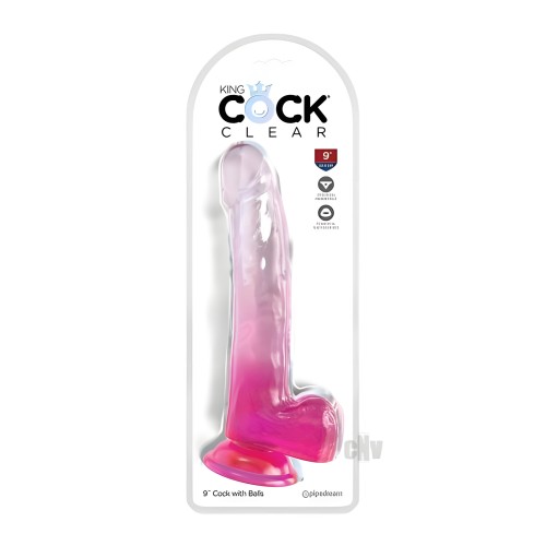 King Cock Clear 9" Dildo with Balls