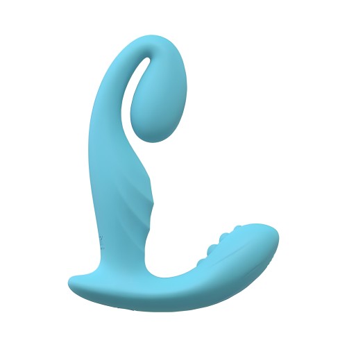Vibrador Loveline Bliss 10 Velocidades Doble Motor Silicona Sellado Recargable Sumergible Azul