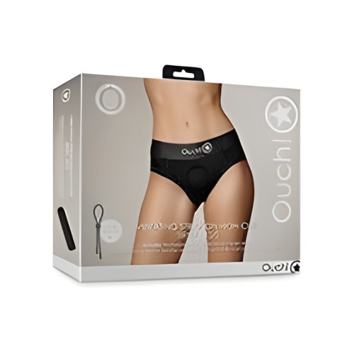 Shots Ouch Tanga Vibrante Strap On Corte Alto - Negro XS/S