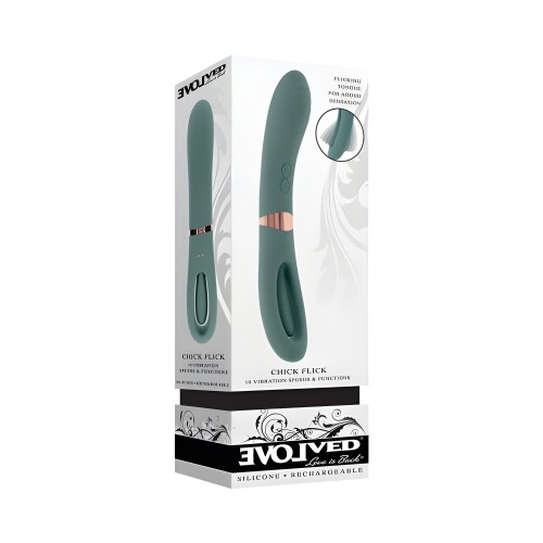 Evolved Chick Flick Vibrador Recargable con Flicker Silicona Menta