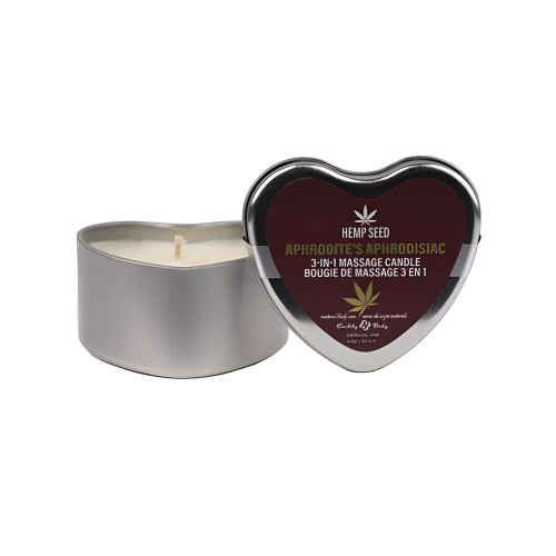 Earthly Body 3 In 1 Massage Heart Candle - 4 Oz