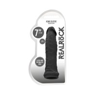Realrock Skin Manga Extensora de Pene de 6 Pulgadas Negra