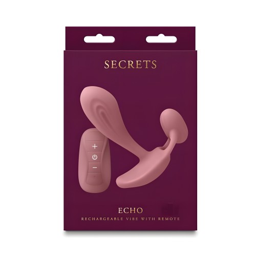 Vibrador Insertable Echo con Control Remoto Rosa Polvoriento