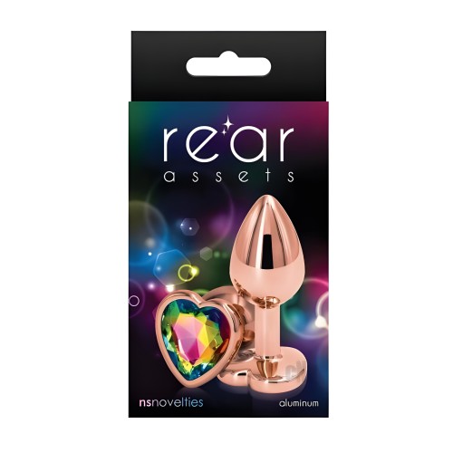 Rear Assets Rose Gold Heart Small - Rainbow