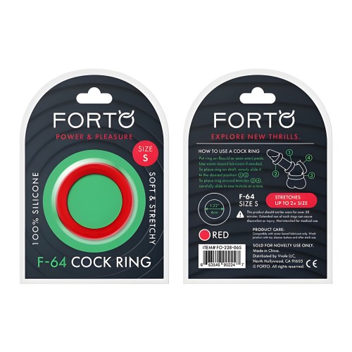 FORTO F-64 C-Ring 40mm Wide Red Small Cock Ring