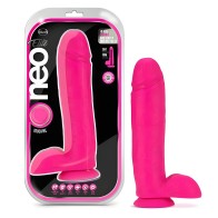 Neo Elite - Pene de Silicona de Doble Densidad de 10 Pulgadas con Testículos - Rosa Neón